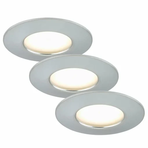 Briloner 3 spots encastrés LED Nikas IP44 aluminium| Spots Encastrés Led|Luminaires Led D'Intérieur