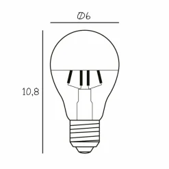 DESIGN BY US Ampoule à tête miroir LED Arbitrary E27 or 3,5W 2700K à intensité variable| Lampes Led À Intensité Variable|Ampoules Led