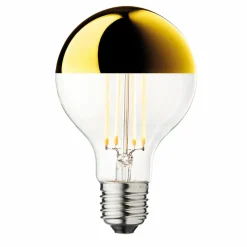 DESIGN BY US Ampoule à tête miroir LED Globe 80, or, E27, 3,5 W, 2.700 K| Lampes Led À Intensité Variable|Ampoules Led