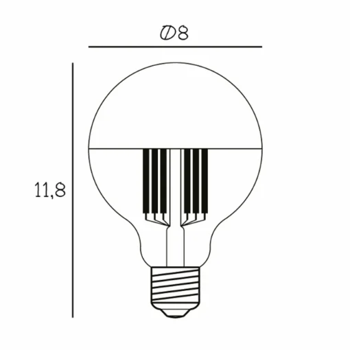 DESIGN BY US Ampoule à tête miroir LED Globe 80, or, E27, 3,5 W, 2.700 K| Lampes Led À Intensité Variable|Ampoules Led