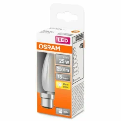 OSRAM Ampoule bougie LED B22d 2,5W 2.700K mate| Ampoules Led|Ampoules Led
