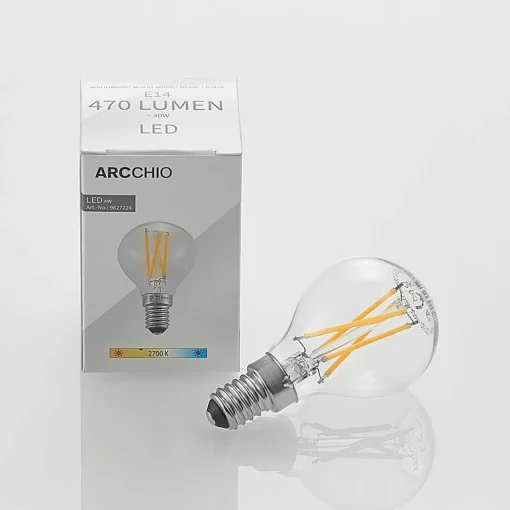 Arcchio Ampoule LED à fil E14 4 W 2 700 K goutte dim x5| Lampes Led À Intensité Variable|Ampoules Led