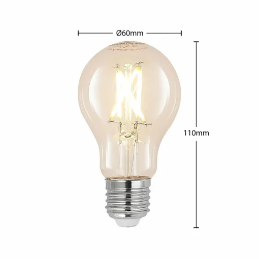 Arcchio Ampoule LED à filament E27 8W 2.700K claire à intensité variable 2 pièces| Lampes Led À Intensité Variable|Ampoules Led