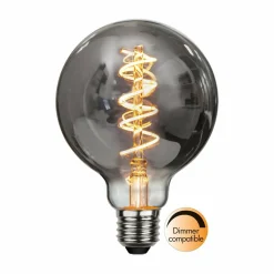 STAR TRADING Ampoule LED à filament en spirale, G95, E27, 2 W gris intensité variable| Lampes Led À Intensité Variable|Ampoules Led
