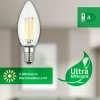 Briloner Ampoule LED bougie E14 2,5W claire 3000K 525 lm EEK A 2er| Ampoules Filament|Ampoules Filament