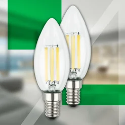 Briloner Ampoule LED bougie E14 2,5W claire 3000K 525 lm EEK A 2er| Ampoules Filament|Ampoules Filament