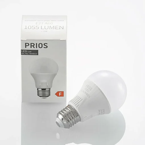 PRIOS Ampoule LED E27 A60 11 W blanc 2 700 K x10| Ampoules Led E27|Ampoules Led