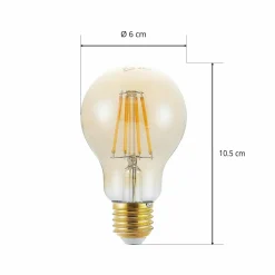 Arcchio Ampoule LED E27 A60 6,5 W 2 500 K ambre| Lampes Led À Intensité Variable|Ampoules Led