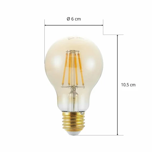 Arcchio Ampoule LED E27 A60 6,5 W 2 500 K ambre| Lampes Led À Intensité Variable|Ampoules Led