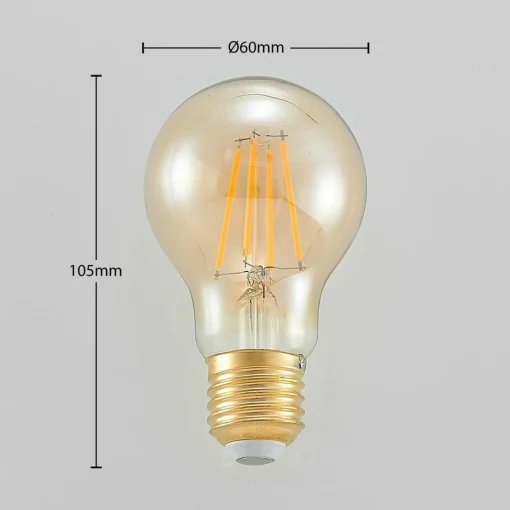 Arcchio Ampoule LED E27 A60 6,5 W 2 500 K ambre| Lampes Led À Intensité Variable|Ampoules Led