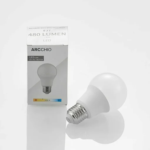 Arcchio Ampoule LED E27 A60 4,9 W 3 000 K opale x6| Ampoules Led E27|Ampoules Led