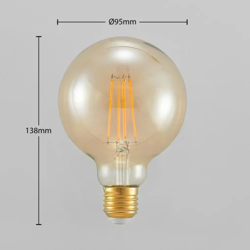 Arcchio Ampoule LED E27 G95 6,5 W 2 500 K ambre| Lampes Led À Intensité Variable|Ampoules Led