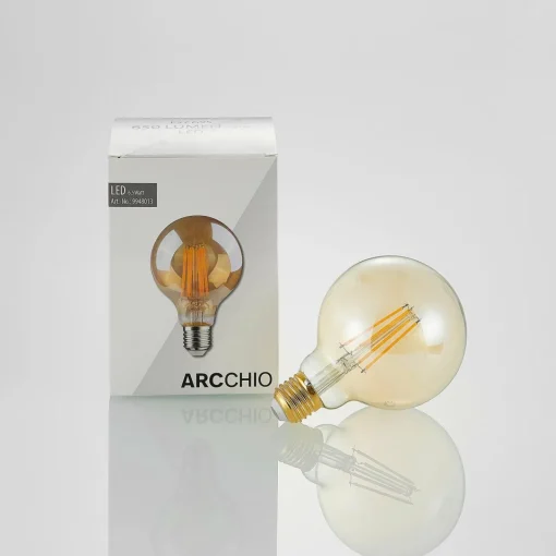 Arcchio Ampoule LED E27 G95 6,5 W 2 500 K ambre| Lampes Led À Intensité Variable|Ampoules Led