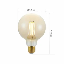 Arcchio Ampoule LED E27 G95 6,5 W 2 500 K ambre| Lampes Led À Intensité Variable|Ampoules Led