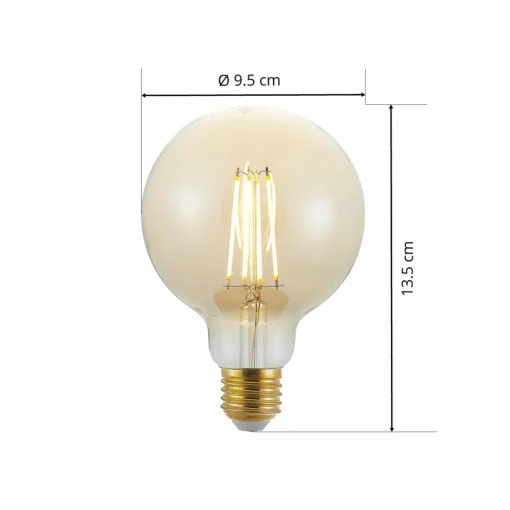 Arcchio Ampoule LED E27 G95 6,5 W 2 500 K ambre| Lampes Led À Intensité Variable|Ampoules Led