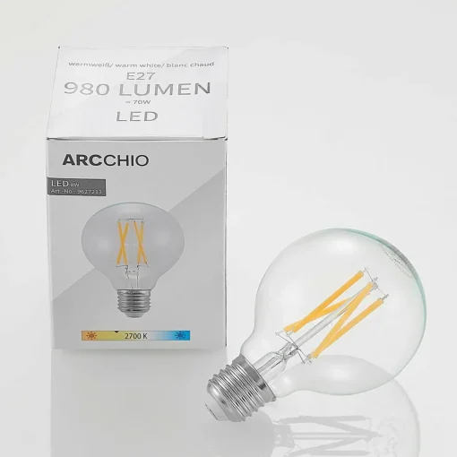 Arcchio Ampoule LED E27 8 W G80 2 700 K filament dimmable| Lampes Led À Intensité Variable|Ampoules Led