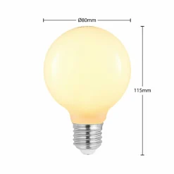 Arcchio Ampoule LED E27 8W G80 2 700 K opale, 2x| Lampes Led À Intensité Variable|Ampoules Led