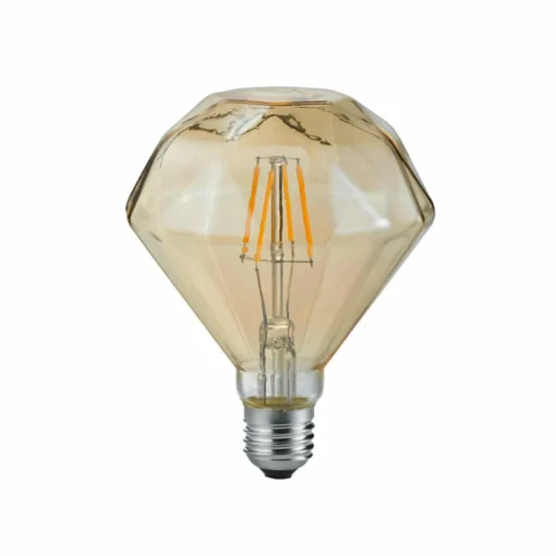 Trio Lighting Ampoule LED E27 4 W 2 700 K Diamant Filament ambre| Ampoules Filament|Ampoules Filament