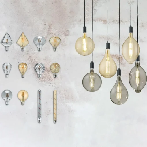 Trio Lighting Ampoule LED E27 4 W 2 700 K Diamant Filament ambre| Ampoules Filament|Ampoules Filament