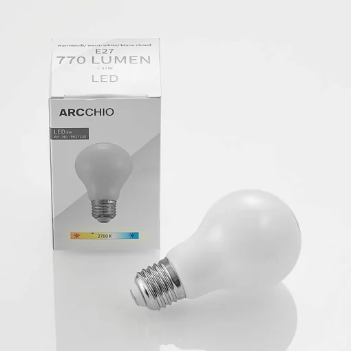 Arcchio Ampoule LED E27 6W 2 700 K dimmable opale, 2x| Lampes Led À Intensité Variable|Ampoules Led