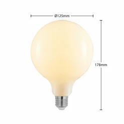 Arcchio Ampoule LED E27 6W 2 700K G125 dimmable opale 3x| Lampes Led À Intensité Variable|Ampoules Led