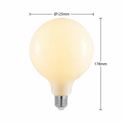 Arcchio Ampoule LED E27 8W 2 700K G125 dimmable opale 2x| Lampes Led À Intensité Variable|Ampoules Led