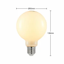 Arcchio Ampoule LED E27 8W 2 700K G95 globe opale 2x| Lampes Led À Intensité Variable|Ampoules Led