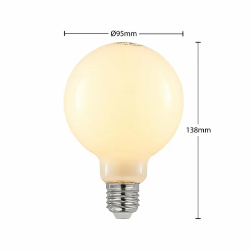 Arcchio Ampoule LED E27 8W 2 700K G95 globe opale 2x| Lampes Led À Intensité Variable|Ampoules Led