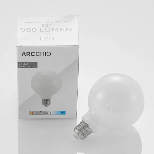 Arcchio Ampoule LED E27 8W 2 700K G95 globe opale 2x| Lampes Led À Intensité Variable|Ampoules Led