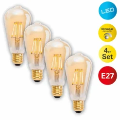 Näve Ampoule LED E27 4W 320lm blanc chaud dim, pack 4| Lampes Led À Intensité Variable|Ampoules Led