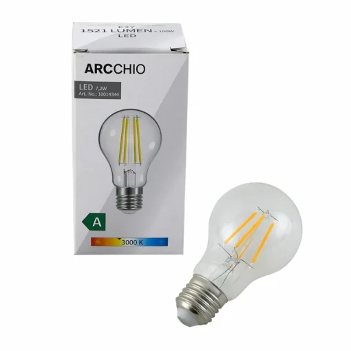 Arcchio Ampoule LED filament, claire, E27, 7,2 W, 3000K, 1521 lm| Ampoules Filament|Ampoules Filament