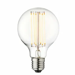 DESIGN BY US Ampoule LED Globe, E27, Ø 8 cm, 3,5 W, 2.200 K, intensité variable| Lampes Led À Intensité Variable|Ampoules Led