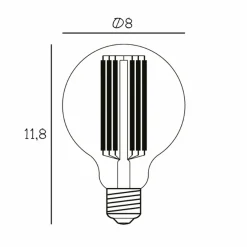 DESIGN BY US Ampoule LED Globe, E27, Ø 8 cm, 3,5 W, 2.200 K, intensité variable| Lampes Led À Intensité Variable|Ampoules Led