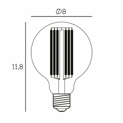 DESIGN BY US Ampoule LED Globe, E27, Ø 8 cm, 3,5 W, 2.200 K, intensité variable| Lampes Led À Intensité Variable|Ampoules Led
