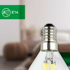 Briloner Ampoule LED goutte E14 2,5W claire 3000K 525lm EEK A 2er| Ampoules Filament|Ampoules Filament