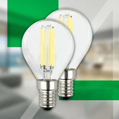 Briloner Ampoule LED goutte E14 2,5W claire 3000K 525lm EEK A 2er| Ampoules Filament|Ampoules Filament