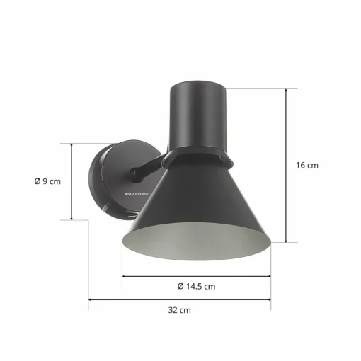 Anglepoise Type 80 W1 applique, noir mat| Appliques Murales Led|Appliques Murales