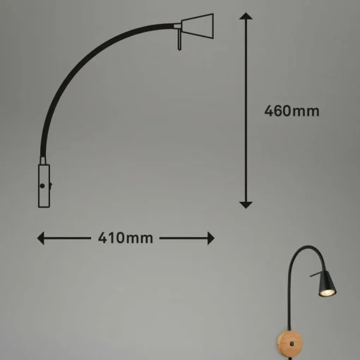 Briloner Applique LED 2180015 avec détail en bois| Appliques Murales Led|Appliques Murales