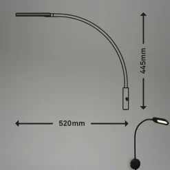 Briloner Applique LED 2177015 variateur intensité, noire| Appliques Murales Led|Appliques Murales