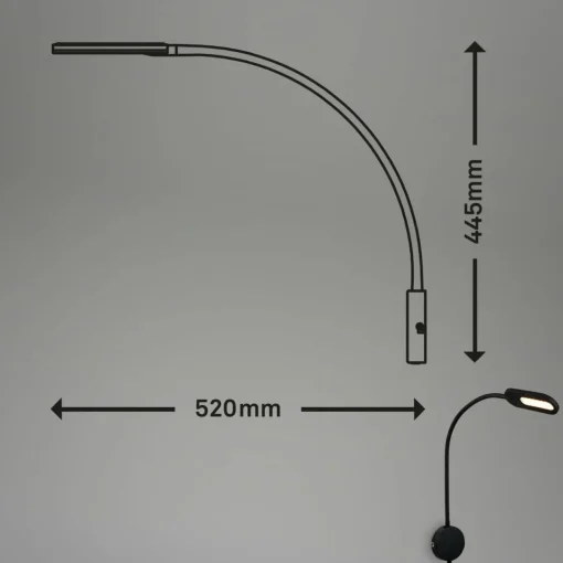 Briloner Applique LED 2177015 variateur intensité, noire| Appliques Murales Led|Appliques Murales