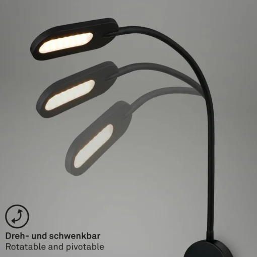 Briloner Applique LED 2177015 variateur intensité, noire| Appliques Murales Led|Appliques Murales