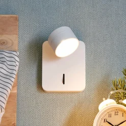 Lucande Applique LED blanche Vidda mobile à interrupteur| Luminaires Led D'Intérieur