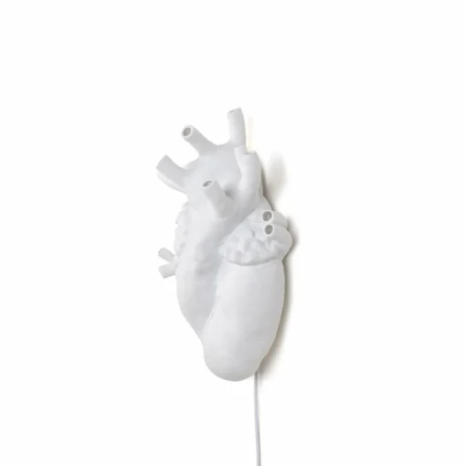 SELETTI Applique LED Heart Lamp en porcelaine, blanche| Appliques Murales Led|Appliques Murales