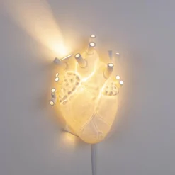 SELETTI Applique LED Heart Lamp en porcelaine, blanche| Appliques Murales Led|Appliques Murales