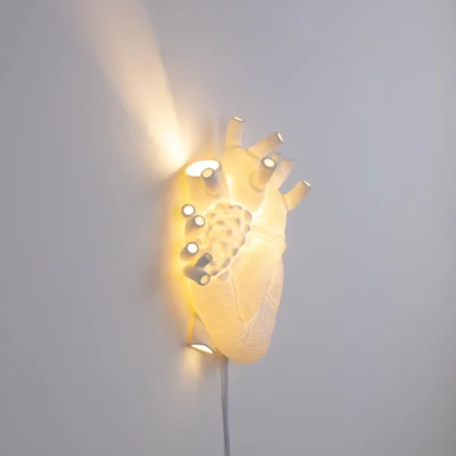 SELETTI Applique LED Heart Lamp en porcelaine, blanche| Appliques Murales Led|Appliques Murales