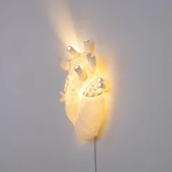 SELETTI Applique LED Heart Lamp en porcelaine, blanche| Appliques Murales Led|Appliques Murales