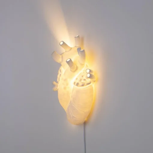 SELETTI Applique LED Heart Lamp en porcelaine, blanche| Appliques Murales Led|Appliques Murales