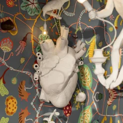 SELETTI Applique LED Heart Lamp en porcelaine, blanche| Appliques Murales Led|Appliques Murales