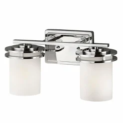 KICHLER Applique LED Hendrik IP44 chromée/verre, 2 lampes| Appliques Murales Led|Appliques Murales