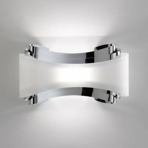 Selène Applique LED Ionica avec cache en verre, chromé| Appliques Murales Led|Appliques Murales